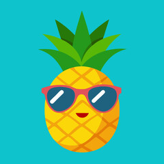 Canvas Print - Pineapple wearing cool sunglasses