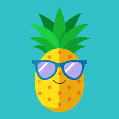 Canvas Print - Pineapple wearing cool sunglasses