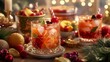 © ninakosh - Cozy Holiday Gathering with cocktails, Festive Glasses, and Fruit Garnishes