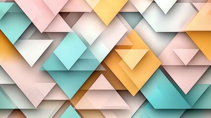 Poster - Pastel triangular patterns abstract design digital art modern aesthetic geometric shapes creative spaces