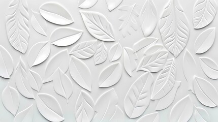 Wall Mural - 3d seamless pattern with leaves