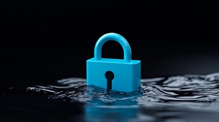 A visually captivating cybersecurity concept featuring a futuristic digital lock that glows.