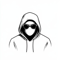 Leinwandbilder - Creative hacker logo design template style line art