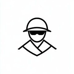 Leinwandbilder - Creative hacker logo design template style line art