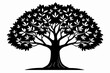 © Pinak - tree line art silhouette vector illustration