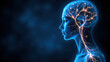 © Tameem - Man's silhouette with illuminated brain, showcasing VNS - Vagus Nerve Stimulation.