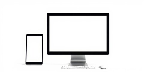 Wall Mural - Laptop mock up with clear screen isolated on white background, electronics, isolated