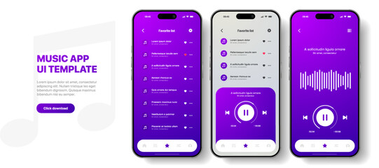 Poster - Media music player interface isolated on white background. Multimedia frame template. Mockup live stream window, player. Online broadcasting. Multimedia navigation and music application.