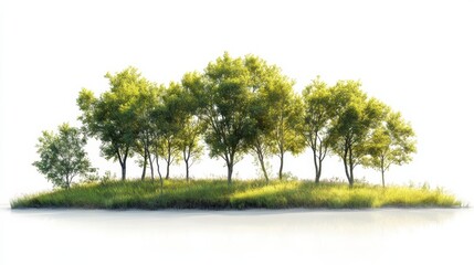 Wall Mural - Lush Green Trees on Grassy Island