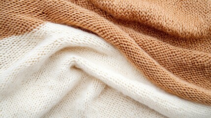 Fototapete - Textured Knit Fabrics in Warm Neutral Tones and Soft Layers