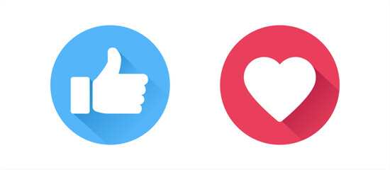 thumbs and heart icon. vector love and love icon. like and like buttons ready for websites and mobil