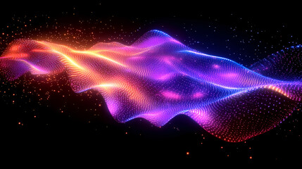 Wall Mural - abstract glowing wave of light and sparks creating a magical and dynamic energy flow on a dark backg