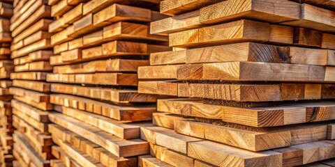 Aufkleber - A Close-up of Stacked Wooden Planks, Displaying the Natural Beauty and Grain Patterns of the Wood, Creating a Textural and Artistic Composition