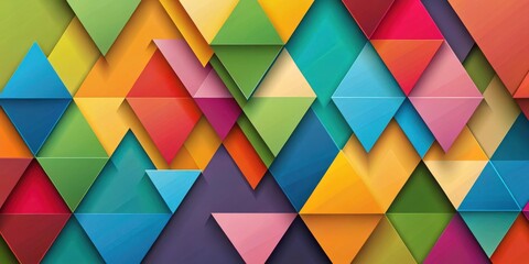 Leinwandbilder - A vibrant abstract composition featuring a dynamic arrangement of geometric shapes, showcasing a kaleidoscope of color in a modern and stylized design.