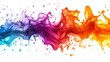 © Songsak - Vibrant Abstract Ink Swirl in Rainbow Colors on White Background for Creative Design and Art Projects