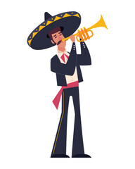 Poster - mexican mariachi with trumpet