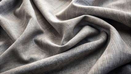 Poster - The soft, gray fabric draped over the surface reveals a subtle texture with intricate woven lines.