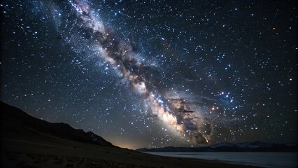 Wall Mural - a vast expanse of dark space with countless stars twinkling like diamonds against the inky blackness