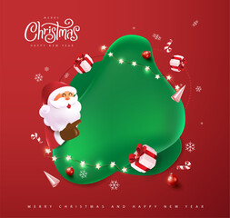 Wall Mural - merry christmas banner with festive decoration