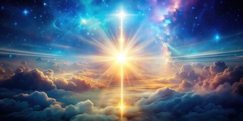 Wall Mural - Religious celestial sky with a glowing aura of the soul , religion, spirituality, heaven, celestial, sky, aura, soul, holy