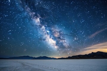 Wall Mural - infinite vastness of stars in a deep blue sky, starry, cosmic, darkness, space, galaxy