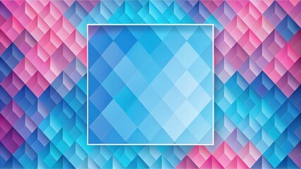 Sticker - Abstract geometric square background in shades of blue and pink, geometric, abstract, square, background, blue, pink