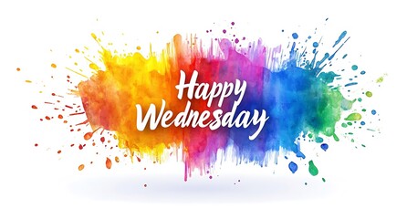 Poster - A vibrant watercolor splash with the text 