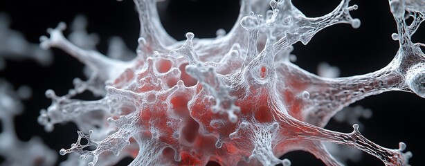 Poster - A close-up view of a cell, showcasing intricate structures and textures, highlighting the complexity of biological organisms at a microscopic level.