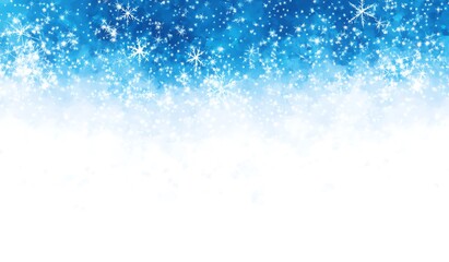 Aufkleber - A serene winter backdrop featuring a gradient of blue and white with scattered snowflakes, evoking a peaceful and chilly atmosphere.