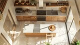 Bird's eye view of a modern kitchen design