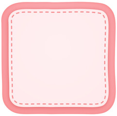 Sticker - Cute Pink Text Box Label with Dashed Border