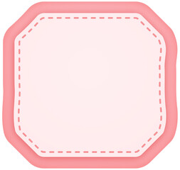 Sticker - Cute Pink Text Box Label with Dashed Border