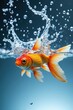 © vartox - Vibrant Goldfish Splashing in Water