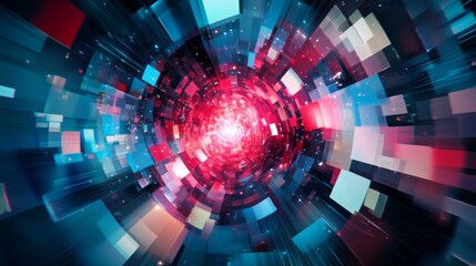 Wall Mural - technology abstract background featuring digital geometric tech elements