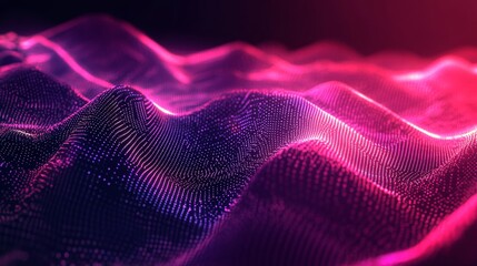 Wall Mural - abstract 3d technology background with colorful neon waves in dark space - futuristic digital wallpa