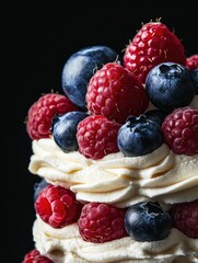 Wall Mural - Berries on top of a cake