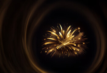 Poster - A burst of golden fireworks explodes against a deep black background, radiating light and energy.  The design is elegant and celebratory.