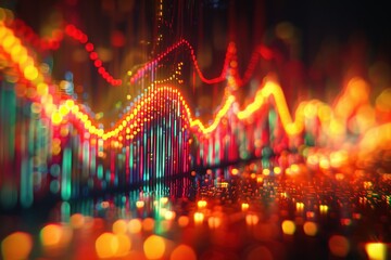 Wall Mural - a colorful graph with a red line that is the highest