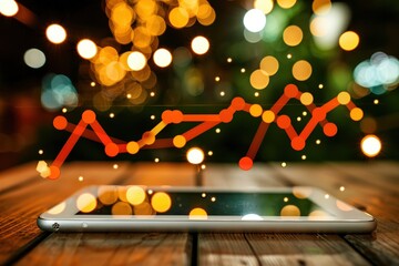 Wall Mural - a tablet with a graph on it