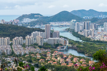 Wall Mural - The scenery of Sanya Bay in Sanya City, Hainan Province, China.