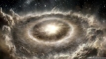 Wall Mural - Cosmic event in space formation of galaxy cluster astrophysical phenomenon celestial environment wide viewpoint