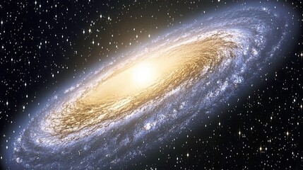 Wall Mural - Celestial event spiral galaxy outer space astrophotography cosmic environment wide-angle view astronomy concept