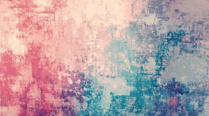 Wall Mural - An abstract vintage pixel texture, with a mix of pastel colors and faded edges, capturing the essence of old-school digital art