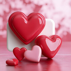 Wall Mural - 3D rendering valentine's day decoration