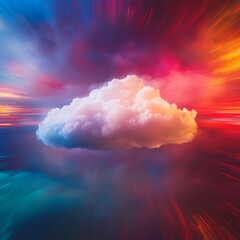 Poster - Cloud technology icon on colorful & creative background for global business concept