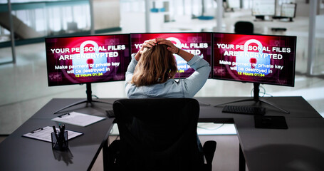 Aufkleber - Ransomware Cyber Attack Showing Personal Files Encrypted