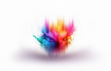 Aufkleber - An isolated splash of vibrant, colorful paint on a white background.