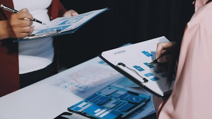 Wall Mural - close up ux developer and ui designer brainstorming about mobile app interface wireframe design on t