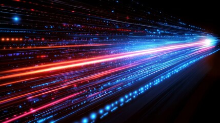 Wall Mural - dynamic flowing speed lines technology background featuring futuristic motion effects with vibrant b