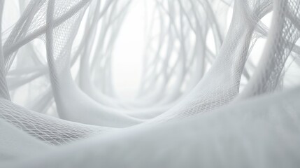 Wall Mural - white abstract technology background featuring elegant flowing waves with a futuristic minimal desig